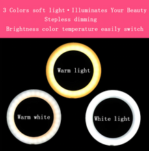 Load image into Gallery viewer, Photo studio telephone video LED beautiful ring light photography ring dimmable lamp tripod for selfie / show / fill light/Live Stream
