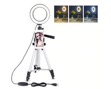 Load image into Gallery viewer, Photo studio telephone video LED beautiful ring light photography ring dimmable lamp tripod for selfie / show / fill light/Live Stream