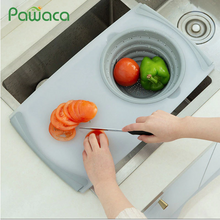 Load image into Gallery viewer, 3-in-1 multi-function sink drain basket cutting board filter chopping board