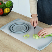 Load image into Gallery viewer, 3-in-1 multi-function sink drain basket cutting board filter chopping board