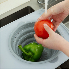 Load image into Gallery viewer, 3-in-1 multi-function sink drain basket cutting board filter chopping board