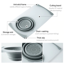 Load image into Gallery viewer, 3-in-1 multi-function sink drain basket cutting board filter chopping board