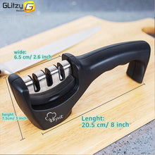 Load image into Gallery viewer, Knife Sharpener 3 Stages Professional Kitchen Sharpening Stone Diamond Ceramic Sharpener Tool