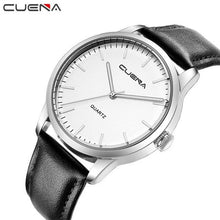 Load image into Gallery viewer, CUENA Luxury Brand Watch Men Checkers Faux Leather Quartz Analog Wrist Watch For Men relogio masculino reloj hombre 2017 #704