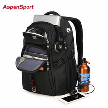 Load image into Gallery viewer, Men's Water Resistant Backpack with USB Charging &amp