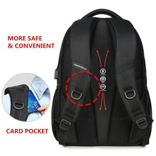 Load image into Gallery viewer, Men's Water Resistant Backpack with USB Charging &amp