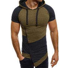 Load image into Gallery viewer, Men Clothes 2018 Bodybuilding Hoodies Men Sweatshirts Casual Gyms Patchwork Hoody Short Sleeve Sweatshirt Men's Slim Fit Hooded
