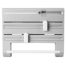 Load image into Gallery viewer, Kitchen Organizer 6 in 1 Aluminum Film Cutter Plastic Wrap Tissue Paper Storage Rack Wall Hanging Spice Jar Holder Rack