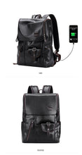 Load image into Gallery viewer, Men's Leather USB Charging Backpack - Anti Theft