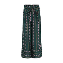 Load image into Gallery viewer, Print Wide Leg Pants Women Casual Pants Trousers High Waist Tie Belt Beach Summer Pants Female Clothes Pantalon Palazzo Pant