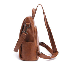 Load image into Gallery viewer, Women's Leather Anti Theft Backpack