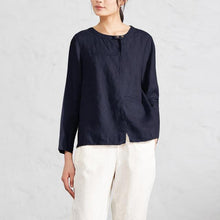 Load image into Gallery viewer, Celmia Plus Size Tops Women Retro Linen Blouses 2019 Spring Autumn Long Sleeve Shirts Button Casual Loose Split Blusas Mujer 5XL