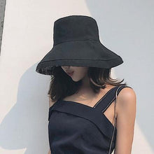 Load image into Gallery viewer, Sun hat summer female solid color big hat Japanese basin hat tide cloth hat sun hat sunscreen folding
