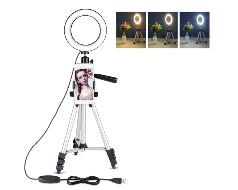 Photo studio telephone video LED beautiful ring light photography ring dimmable lamp   tripod for selfie / show / fill light/Live Stream