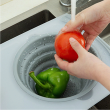 Load image into Gallery viewer, 3-in-1 multi-function sink drain basket cutting board filter chopping board
