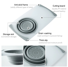 Load image into Gallery viewer, 3-in-1 multi-function sink drain basket cutting board filter chopping board
