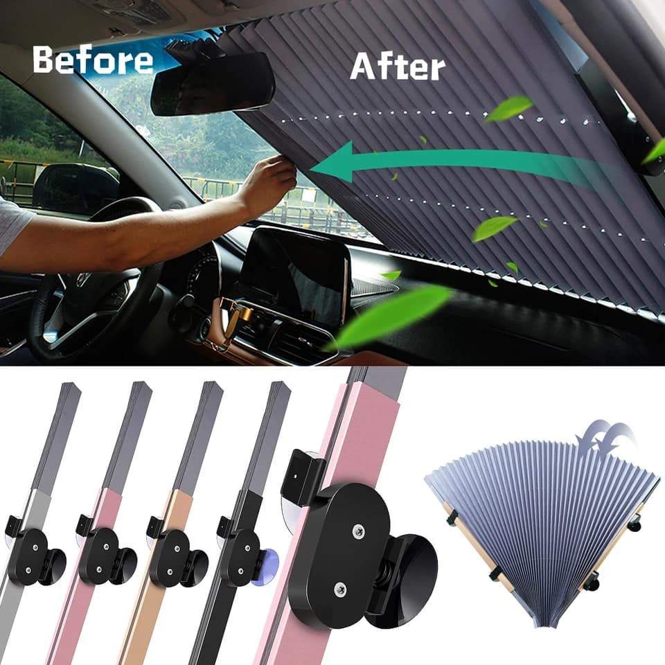 Auto truck automatic retractable windshield awning