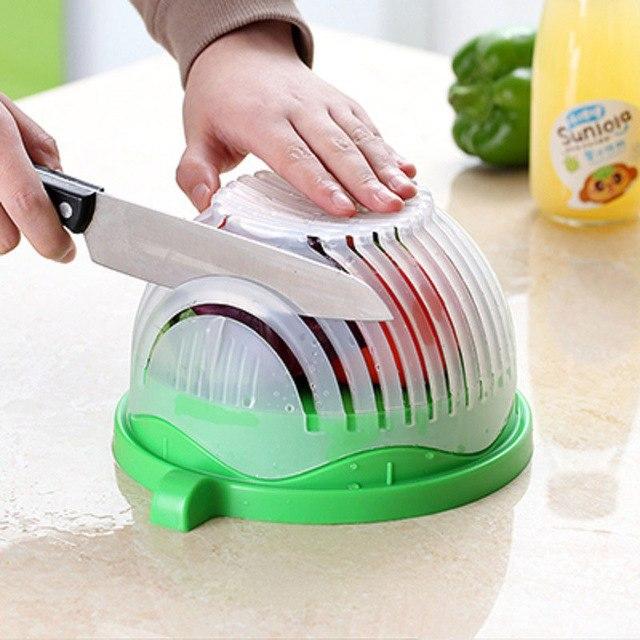 Salad Cutting Bowl Kitchen Gadget Drain Basket Fruit and Vegetable Washing Basket