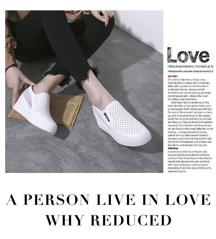 2019  Fashion Summer  Woman Footwear Shoes Wedges Sneakers Hidden Heels