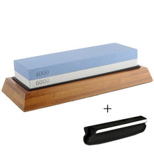 Load image into Gallery viewer, Professional Kitchen Knife Sharpener Stone Double Side White Corundum Whetstone Grindstone Japanese Sharpening Tool Bamboo Base
