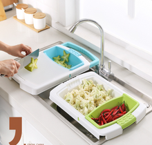 Load image into Gallery viewer, Multifunction Kitchen Chopping Blocks Sinks Drain Basket Cutting Board
