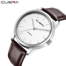 Load image into Gallery viewer, CUENA Luxury Brand Watch Men Checkers Faux Leather Quartz Analog Wrist Watch For Men relogio masculino reloj hombre 2017 #704
