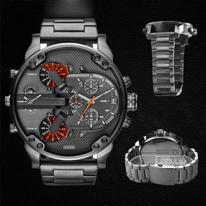 Men's Fashion Luxury Watch Stainless Steel Sport Analog Quartz Mens Wristwatch