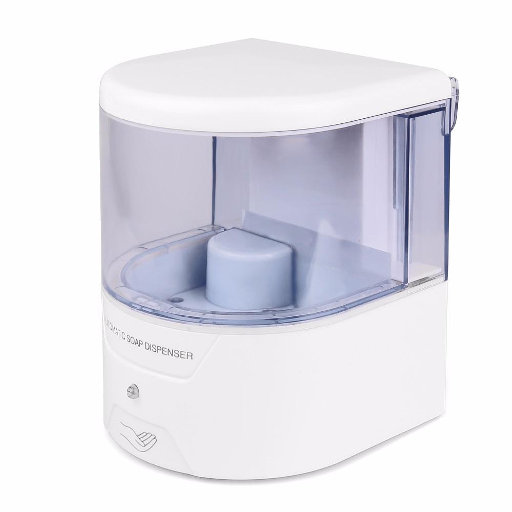 Soap Dispenser Battery Powered 600ml Wall-Mount Automatic IR Sensor Touch-free Kitchen Soap Lotion Pump for Kitchen Bathroom