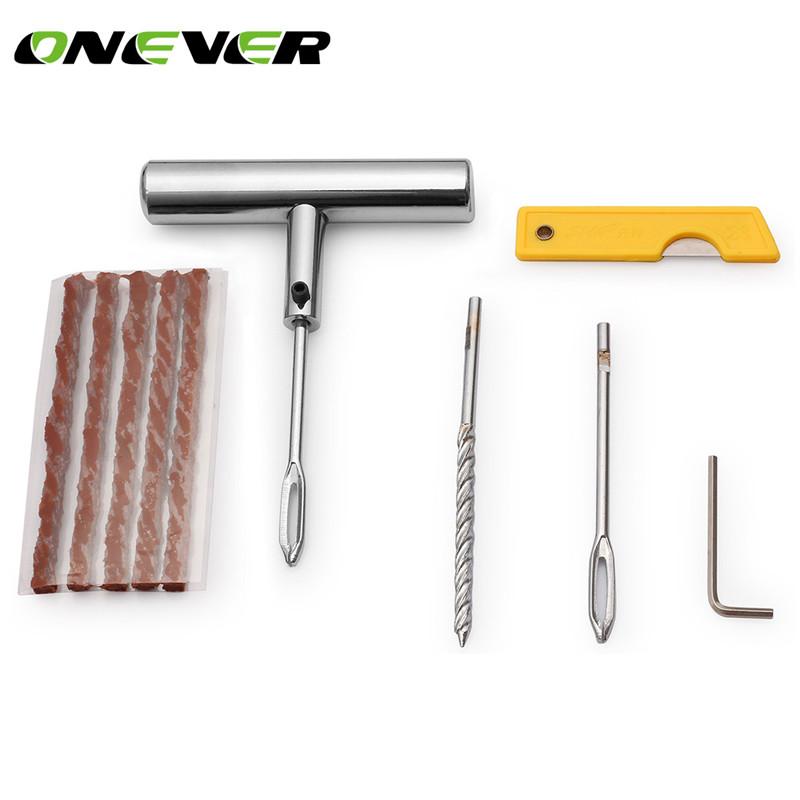 Car Tubeless Tire Repair Kit Bike Auto Tire Tyre Puncture Plugger Repair Diagnostic Tool Kit Accessories Tyre Steel Needle Tool