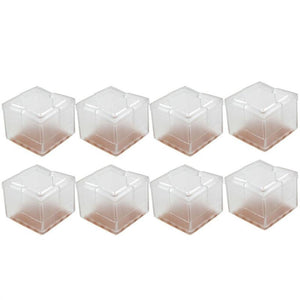 32pcs Square Silicone Chair Leg Caps Feet Pads Furniture Table Covers Wood Floor Protectors