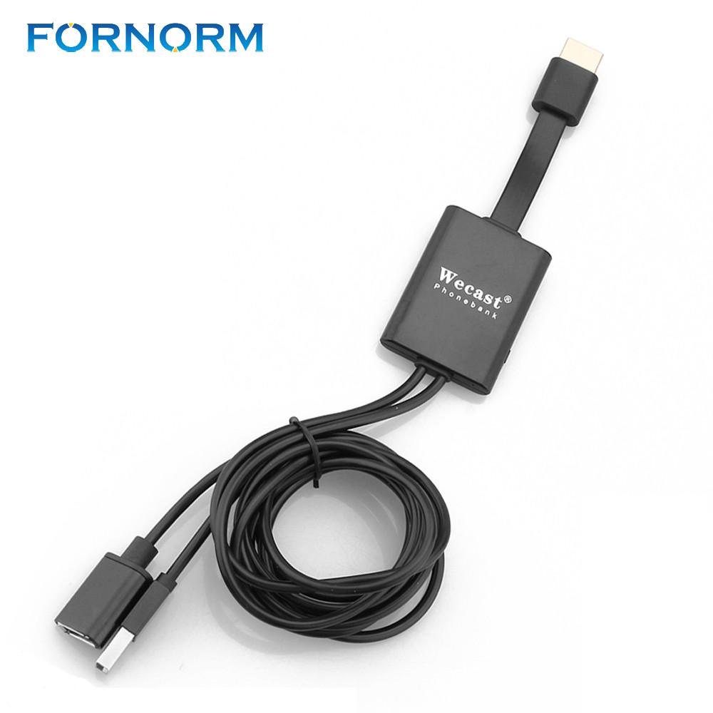 FORNORM Wecast Wired TV Stick Dongle Cast Screen Mirror HDTV Cable HDMI For iOS Android System Professional Home Smart TV Sticks