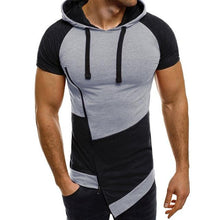 Load image into Gallery viewer, Men Clothes 2018 Bodybuilding Hoodies Men Sweatshirts Casual Gyms Patchwork Hoody Short Sleeve Sweatshirt Men&#39;s Slim Fit Hooded
