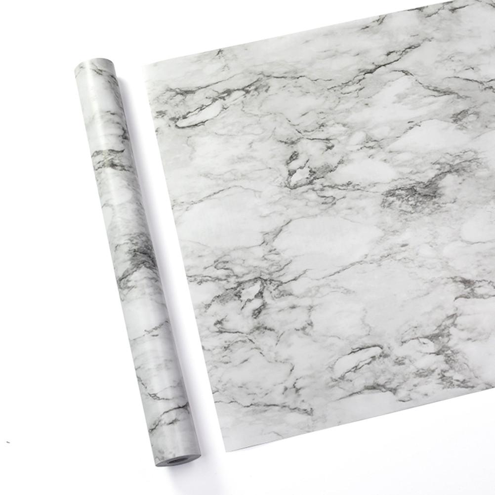 Marble Effect Self Adhesive Vinyl Film Paper Table Door Sticker Sticky Plastic for Furniture Kitchen Living Room