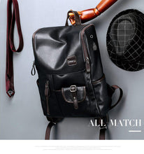 Load image into Gallery viewer, Men&#39;s Leather USB Charging Backpack - Anti Theft
