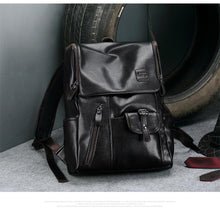 Load image into Gallery viewer, Men&#39;s Leather USB Charging Backpack - Anti Theft
