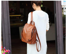 Load image into Gallery viewer, Women&#39;s Leather Anti Theft Backpack
