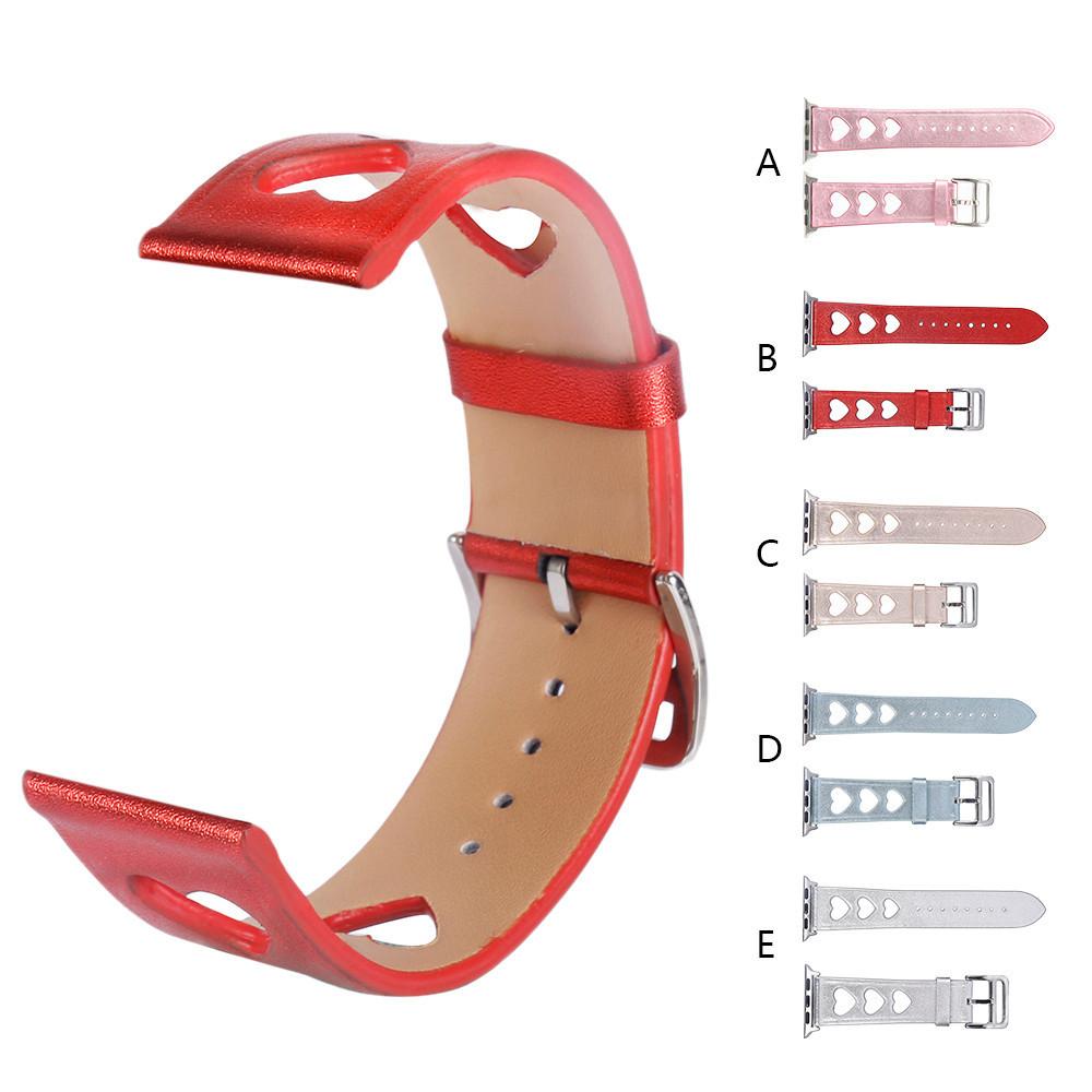 Heart shaped hollow out Leather  Watch Wrist Strap Band For Apple iWatch 42mm