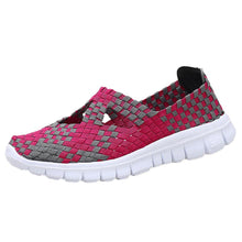 Load image into Gallery viewer, Fashion Women Flats Shoes Woven Breathable Shoes Casual Running Shoes
