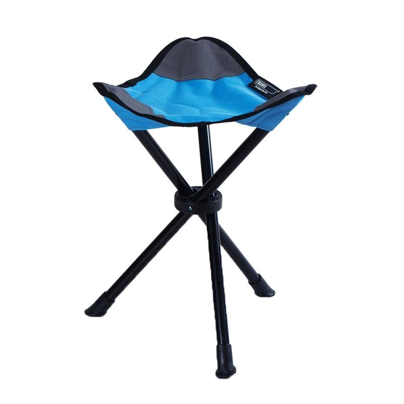 Small Folding Chair Stool Triangle Camping Stool Furniture Beach Chair for Camping Traveling (Blue)