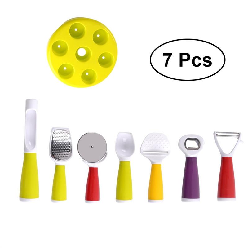 7pcs Kitchen Gadgets Set Cooking Tools Utensil Kit Multifunctional Peeler Cream Scoop Pizza Cutter Opener Kitchen Accessories