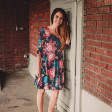 Load image into Gallery viewer, Mom＆Me Lady Three Quarter Floral Print Dress Family Outfits Clothes
