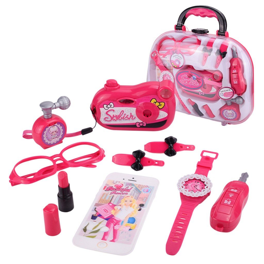 Makeup Tool Kit Sets Hair Dryer Cosmetics Toys for Girls Kids Children Furniture